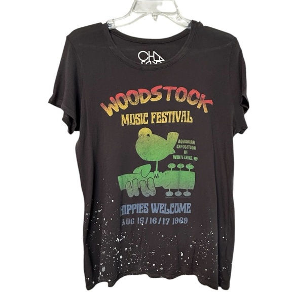 Chaser distressed Woodstock Music Festival T-Shirt - Black - Picture 3 of 7